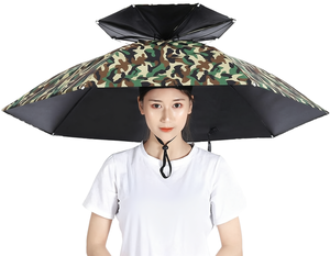 Sombrero Paraguas Plegable <span class=keywords><strong>de</strong></span> Doble Capa, Listo para Enviar, Manos Libres, para Pesca al Aire Libre, Protección Solar y contra la Lluvia, para Adultos, para Camping - Product Image 1