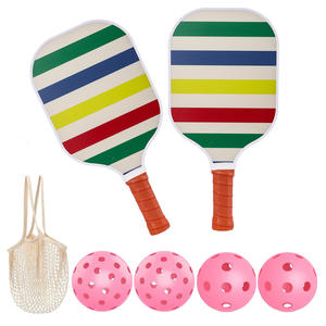 Ensemble de raquettes de pickleball tendance en fibre de verre de haute qualité pour l'extérieur avec sac de filet à motif quadrillé/rayé/floral et structure en nid d'abeille - Product Image 6