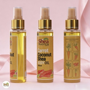 Huile corporelle Shea Tradition biologique naturelle à la carotte et à la noix de coco 100 ml pour tous types de peau - Product Image 2