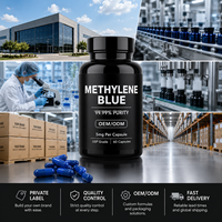 Capsules de bleu de méthylène végétalien pour la santé cellulaire et l'énergie des adultes, formule naturelle, 2 doses/jour, 60 unités