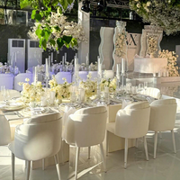 Chaises de banquet élégantes et modernes en acier inoxydable blanc pour mariage et réceptions à vendre
