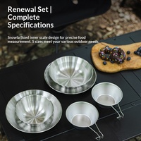 Nuevo Diseño, Juego de Platos, Tazones y Tazas de Acero Inoxidable 304 para Camping, Vajilla Portátil de 6 Piezas para Barbacoa, Picnic y Senderismo al Aire Libre