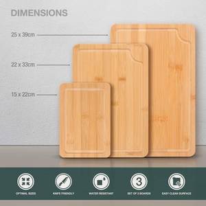 Ensemble de planches à découper en bambou épais personnalisables avec logo gravé au laser, compatibles lave-vaisselle, ustensiles de cuisine pour couper et servir la viande - Product Image 2