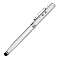 Alliage d'aluminium universel 4 en 1 Lasers pointeur LED torche écran tactile capacitif stylet avec stylo à bille pour tous les mobiles