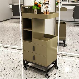 Luxury Metal Hairdresser Work Cabinet Storage <b>Tool</b> <b>Cart</b> <b>for</b> Barbershop Haircuts Metal Trolley - Product Image 3