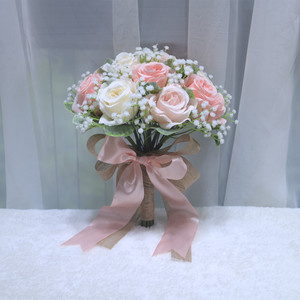 <span class=keywords><strong>Bouquet</strong></span> <span class=keywords><strong>de</strong></span> <span class=keywords><strong>mariée</strong></span> en roses artificielles en soie, écologique, en forme <span class=keywords><strong>de</strong></span> boule, pour mariage, remise <span class=keywords><strong>de</strong></span> diplôme, décoration, <span class=keywords><strong>bouquet</strong></span> romantique à tenir à la main - Product Image 2