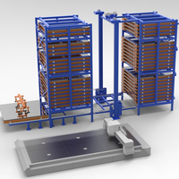 Estante de almacenamiento vertical para láminas con ventosas para brazo robótico para línea de fabricación totalmente automática