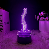 Lampe de nuit LED en acrylique 3D représentant un organe humain, changeant de couleur, commande tactile, lampe de table, décoration d'anatomie médicale