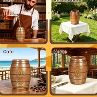 Chope à bière en bois en forme de baril, design vintage, tasse à boire en bois pour bière, whisky, bar, décoration de la maison, cadeau