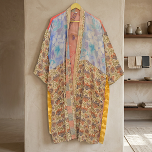 Robe Kimono en Soie Douce pour Femme, Col en V, Fermeture à Cordon, Longue, Imprimé Floral, Respirante, Séchage Rapide, Idéale Printemps-Été - Product Image 3
