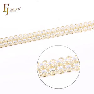 7mm FJ Fallon ファッションジュエリー ビスマルクアンカー クワッドリプルリンクチェーン 14Kゴールドメッキ ツートーンブラス - Product Image 4