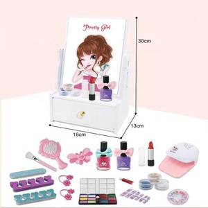 Ensemble de maquillage pour enfants, table à langer princesse en <span class=keywords><strong>bois</strong></span>, 19 pièces, fonction d'assemblage et de rangement, jouet - Product Image 2