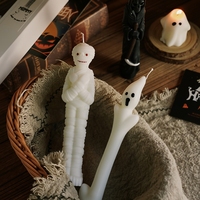 Bougies Pilier Artisanales Fantaisie en Cire de Soja Parfumées, Décorations d'Intérieur Thème Mummy Fantôme, Cadeaux d'Halloween Nouveauté, Favors de Fête, Vente en Gros