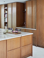 Ensemble de meubles de rangement de luxe style antique, en aggloméré texturé, design linéaire distinctif, écologique, haut de gamme, pour usage résidentiel MORE