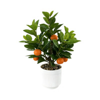 Bonsaï d'oranger artificiel en pot, réaliste, avec fruits de mandarine et verdure, petit modèle de table pour la maison, le bureau ou comme ornement de festival