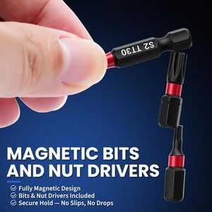 86PCS Magnetic Impact Nut Driver <b>Bit</b> <b>Set</b> SAE/Metric CR-MO (32) Steel <b>Bits</b> (45) Ratchet Wrench 3 Ball-Head Adapters 1293705 12937 - Product Image 6