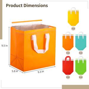 Özel Logo olmayan dokuma termal yalıtımlı soğutucu torba çizgili alüminyum folyo çanta süt çay tatlı katlanabilir çevre dostu - Product Image 2