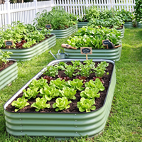 Grand lit de jardin surélevé avec système de drainage, montage facile, jardinière surélevée pour la culture de légumes et de fleurs dans la cour
