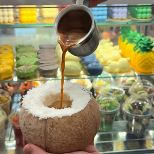 Tazón de Coco Tropical para Affogato, Taza de Helado de Madera para Instagram, Plato de Postre de Cáscara de Coco Natural, Grabado Láser Personalizado - Product Image 1