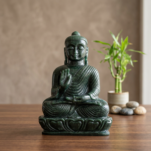 Estatua de Buda de Aventurina Verde Natural, Escultura de Piedra Preciosa Tallada a Mano, Decoración de Meditación al por Mayor - Product Image 5