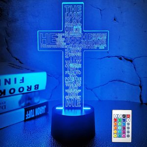 Lampe de table à LED 3D Jésus sur la croix, fonctionne sur piles, veilleuse - Product Image 6