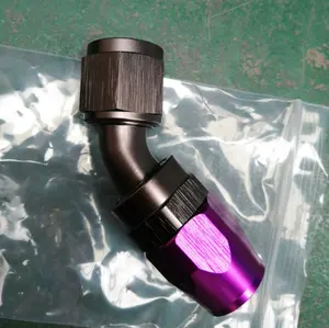 High Pressure AN10 10AN Straight 45 90 120 180 Degree Elbow Swivel Hose Ends Purple An Fittings For Oil Coolers