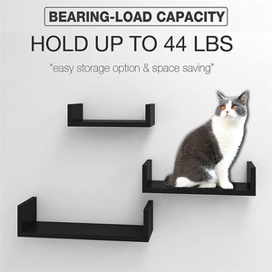 <b>Wall</b> <b>Mounted</b> Storage <b>Shelf</b> Solid Wood Rectangle Float Design For Living Room Neatening Storage Customizable Black And White - Product Image 4