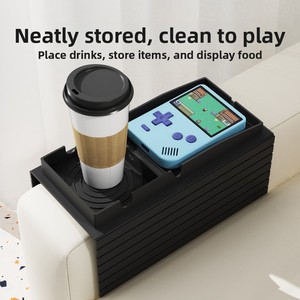 Plateau porte-gobelet pour canapé, support de boisson en silicone, table d'accoudoir, boîte de rangement multifonctionnelle, design moderne et simple - Product Image 2