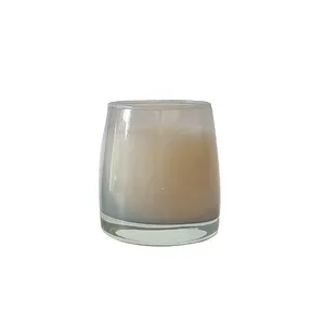 Candle Wedding Favors Dye Ceramic Jar Luxury Aroma Holder Gold Soy Wax Scented Colorful Glass Cube Tall Memorial Candle