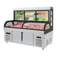 Congélateur Commercial à Triple Porte Certifié Energy Star YINZHENG, Vitrine Réfrigérée à Dégivrage Automatique pour Fruits de Mer