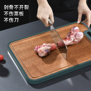Tabla de Cortar de Ébano Grueso con Acero Inoxidable 304, Doble Cara Antideslizante, Rectangular, para Cocina y Vegetales - Product Image 3