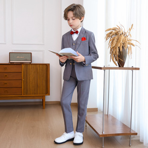 Traje de Caballero para Niños, Estilo Británico con Flores, Traje de Boda para Niño, Disfraz para Actuaciones, Esmoquin para Adolescentes, Traje Elegante para Niño - Product Image 3