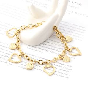 Pulsera de Acero Inoxidable 316L con Baño de Oro PVD de 18K, Diseño de Corazón, Resistente al Agua, para Mujer, Venta al Por Mayor - Product Image 5