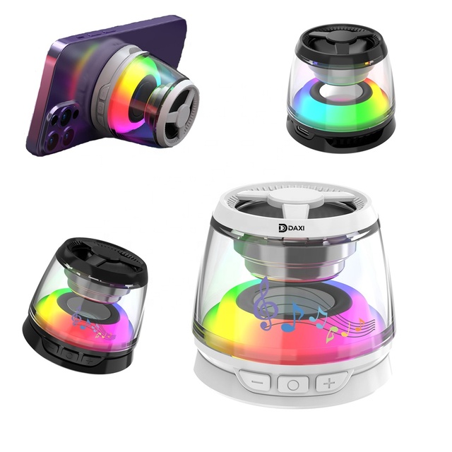 Portable Mini Hi Fi Speakers Colorful RGB Lighting Party Wireless Speakers Phone Magnetic Charging Stand Magnetic Music Speakers