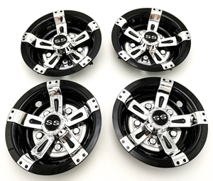轮罩组4,8英寸10英寸镀铬黑色 - Product Image 1