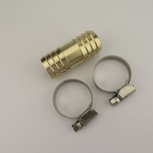 Brass <b>Hose</b> Connector 1 Inch 25 Mm Cylindrical With Stainless Steel <b>Clamp</b> For Garden Water <b>Hose</b> Fitting - Product Image 1