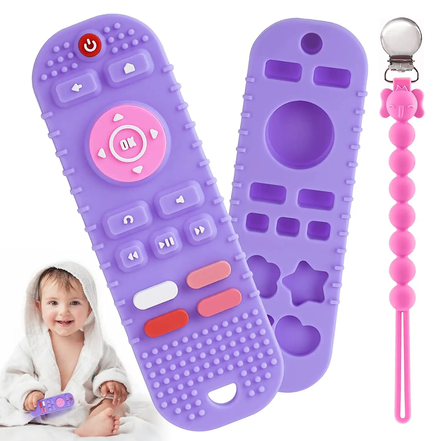 Afstandsbediening Bijtring Speelgoed Voor Baby 'S 6 Tot 12 Maanden, Baby Tandjes Speelgoed Tv Remote Vorm