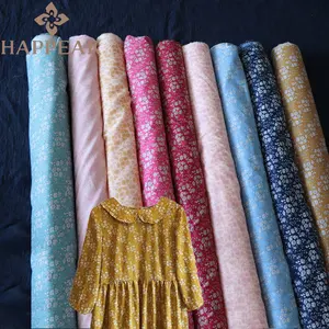 Happeak tùy chỉnh bông hoa in vải cỏ thoáng khí hoa in vải cotton tự do