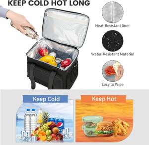Sac à déjeuner isotherme tactique pliable 20L avec fermeture éclair, étanche et anti-fuite, durable pour hommes - Idéal pour les courses au supermarché et les sorties en parc - Product Image 4
