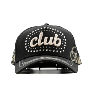 Casquette de baseball sportive 5 panneaux en suède de qualité G5, 100% neuve et originale, avec logo brodé 3D et strass, motif argyle Dobby - Product Image 6