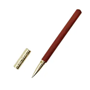 Rosenholz Messing Bambus gefestigt Holz Stift Massivholz Unterschrift Stift Geschäftssignatur einzelner Baozhu Stift Blume Birne Rosenholz rot