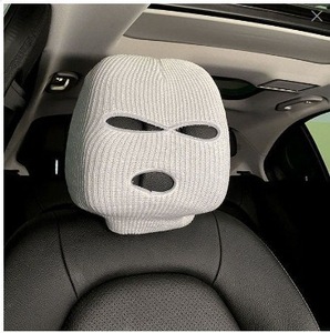 1 pièce Housse de protection intégrale pour appuie-tête de voiture à 3 trous, type masque de ski, anti-poussière, amusante, accessoires universels pour appuie-tête de voiture - Product Image 3