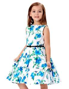 KK000250 Vestido de Verano para Niñas de 10 Años, Diseño Floral Retro Vintage sin Mangas, Algodón, OEM - Product Image 4