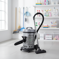Aspirateur Cyclone Électrique Portable à Bidon pour Usage Commercial 21L, Sans Sac, Réservoir en Acier Inoxydable, Système de Nettoyage Humide/Sec