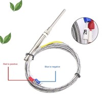 Sensor de Temperatura Tipo Termopar K/E de Acero Inoxidable PT100/CU50, Tipo ODM/OEM, Sonda de 50mm 100mm 150mm 200mm