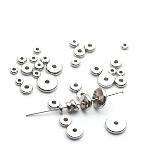 200pcs Stainless Steel Gold Plated Various Size Shinny Finish Diy Jewelry Findings Flat Tire Shape Spacer Bead