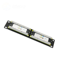 Panel de Conexiones Compacto de 10 Pulgadas y 12 Puertos 1U - Mini Panel de Cableado de Red UTP CAT5/CAT6