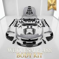 Kit carrosserie large en fibre de carbone humide (FRP) pour Ferrari 488 GTB Spider : pare-chocs, capot et spoiler – Amélioration pour 488 GTB Spider