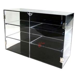 FANYUSHOW Vitrina De Cristal Para Coleccionables, Vitrina De Vidrio Blanco Gabinetes Curio De 2 Estantes Con Puerta De Vidrio Estanteria De Vidrio