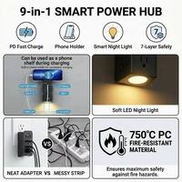 Clieam Wholesale US Multi-Outlet Wall Extender 6AC Outlets 2 USB-A PD 20W Pengisian Cepat